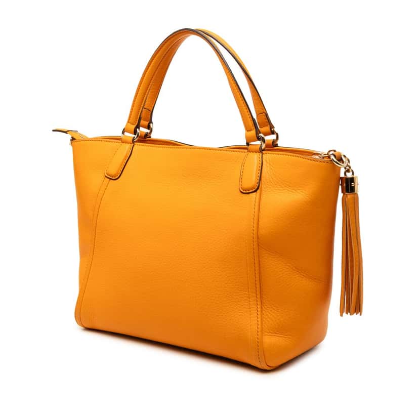 Gucci Small Calfskin Soho Cellarius Satchel Yellow Leather Very good condition - Back View
