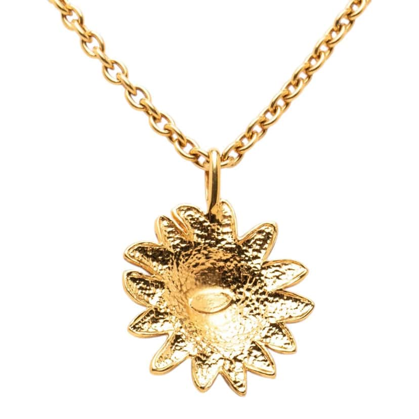 Chanel Gold Plated Leo Lion Sun Medallion Necklace Gold Metal Very good condition - Inside View