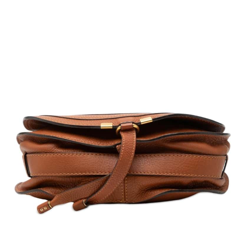 Chloé Grained Calfskin Marcie Saddle Crossbody Brown Leather Very good condition - Inside View