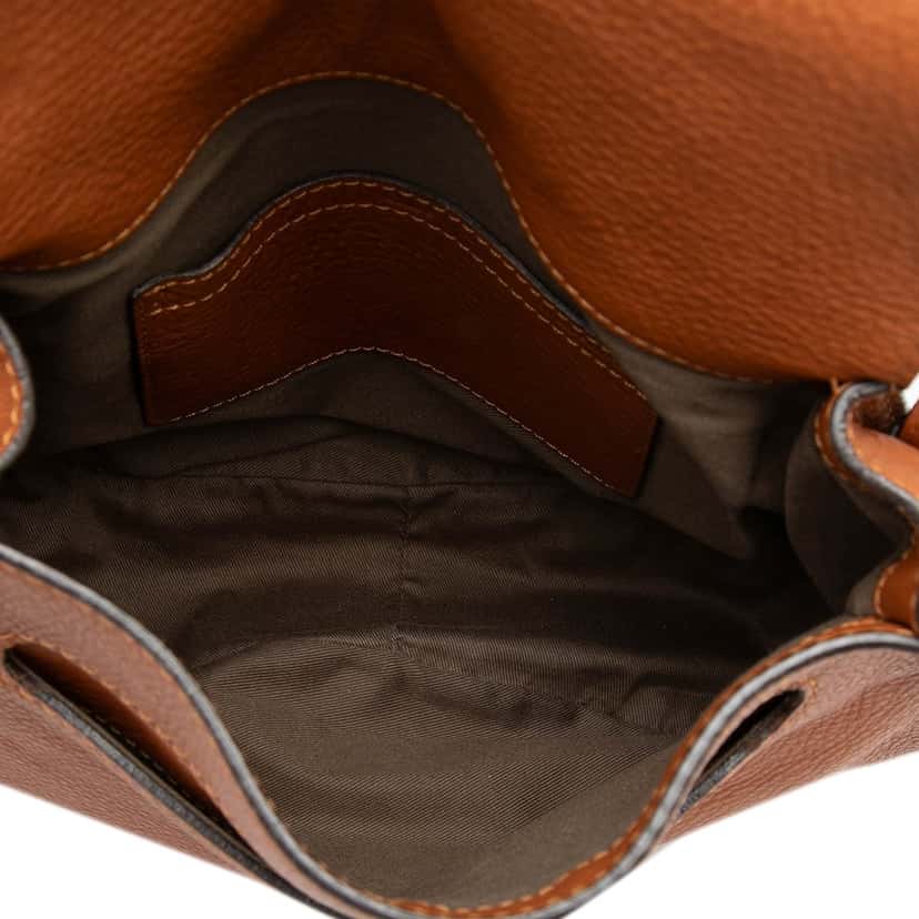 Chloé Grained Calfskin Marcie Saddle Crossbody Brown Leather Very good condition - Model View