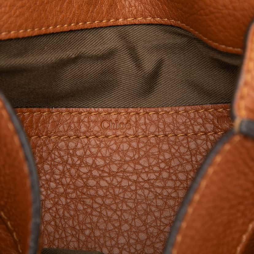 Chloé Grained Calfskin Marcie Saddle Crossbody Brown Leather Very good condition - Box View