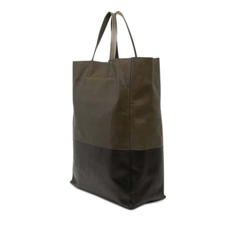 Celine Bicolor Leather Vertical Cabas Tote Green Leather Very good condition - Back View