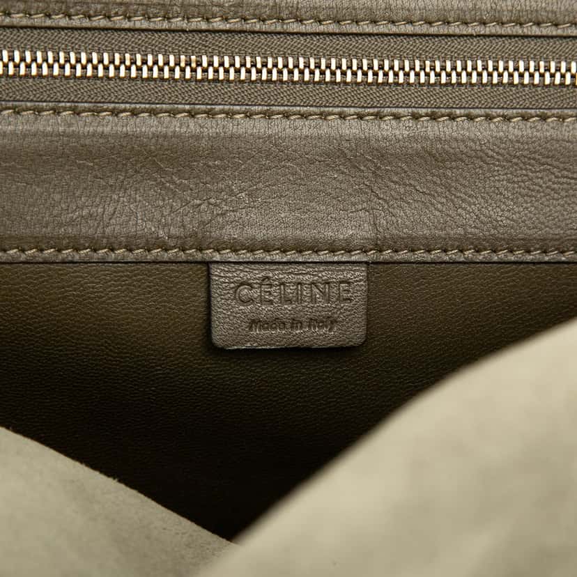 Celine Bicolor Leather Vertical Cabas Tote Green Leather Very good condition - Box View