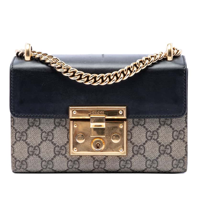 Gucci Small GG Supreme Padlock Crossbody Beige Very good condition - Front View