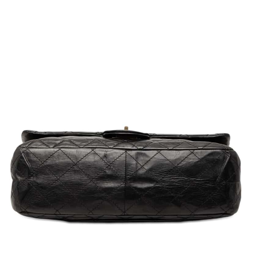 Chanel Quilted Aged Calfskin Reissue 2.55 Double Flap 227 Black Leather Very good condition - Inside View