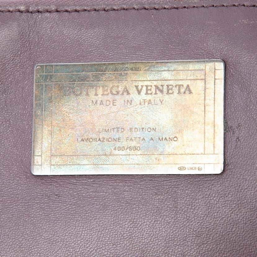 Bottega Veneta Limited Edition Medium Lambskin Intreccio Cabat Tote Purple Leather Very good condition - Box View