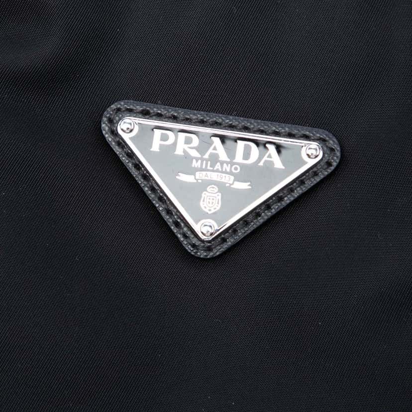 Prada Saffiano Trimmed Tessuto Business Bag Black Good condition - Box View