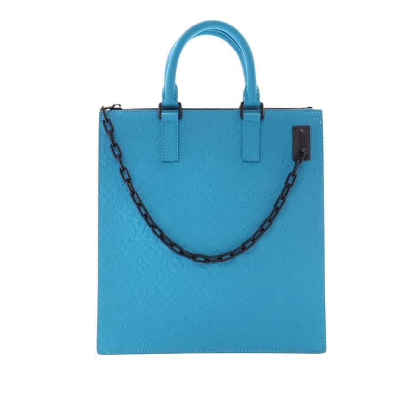 Louis Vuitton Monogram Taurillon Sac Plat Blue Leather Very good condition - Front View