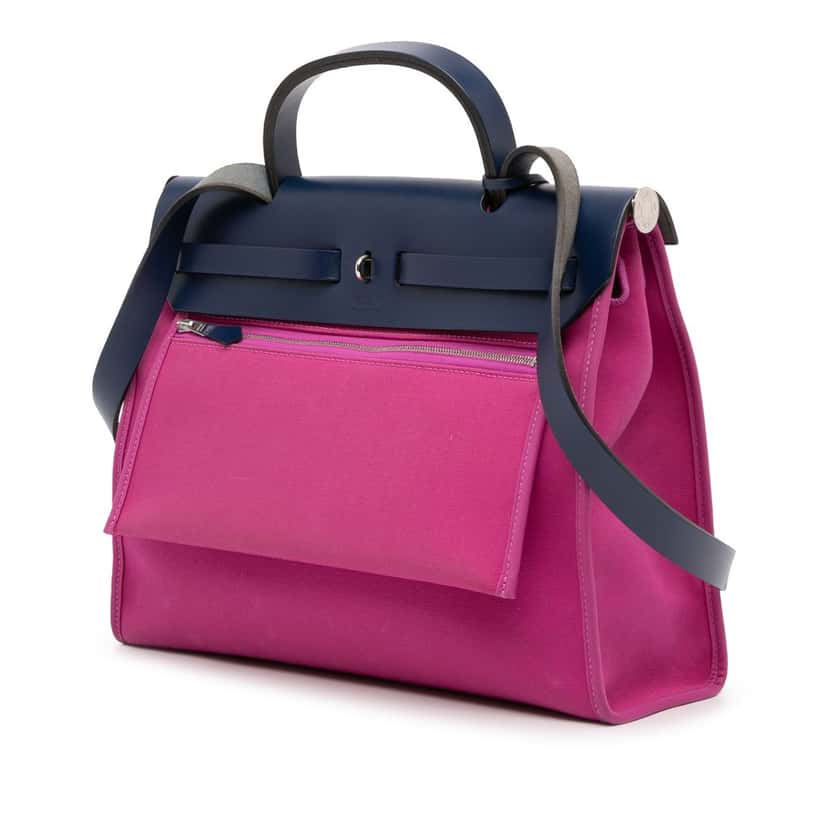 Hermès Toile Herbag Zip 31 Pink Very good condition - Back View