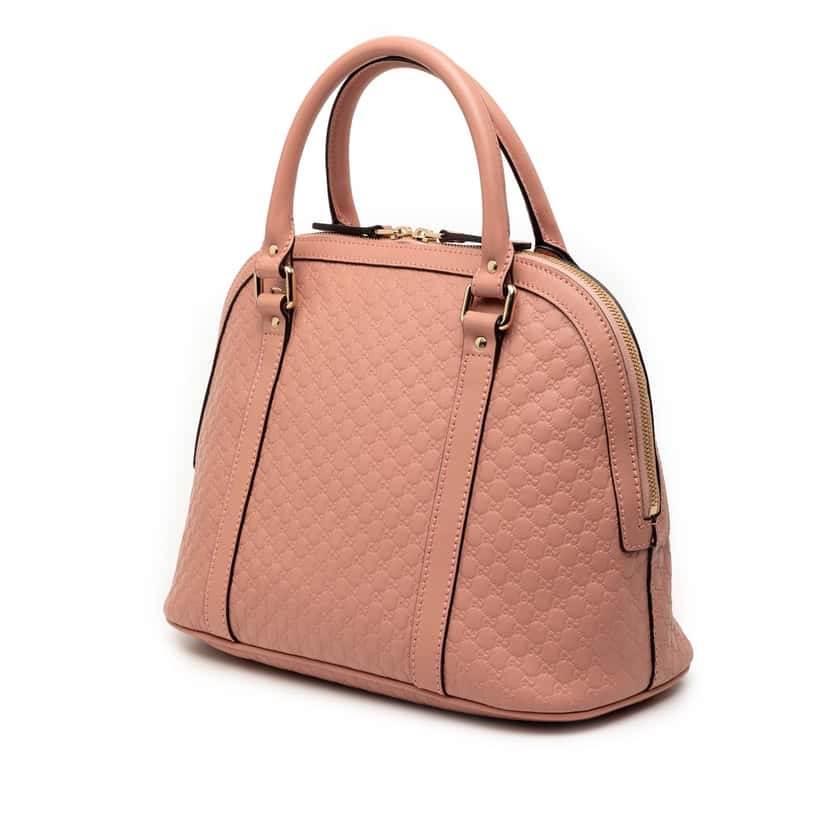 Gucci Medium Microguccissima Dome Satchel Pink Leather Very good condition - Back View