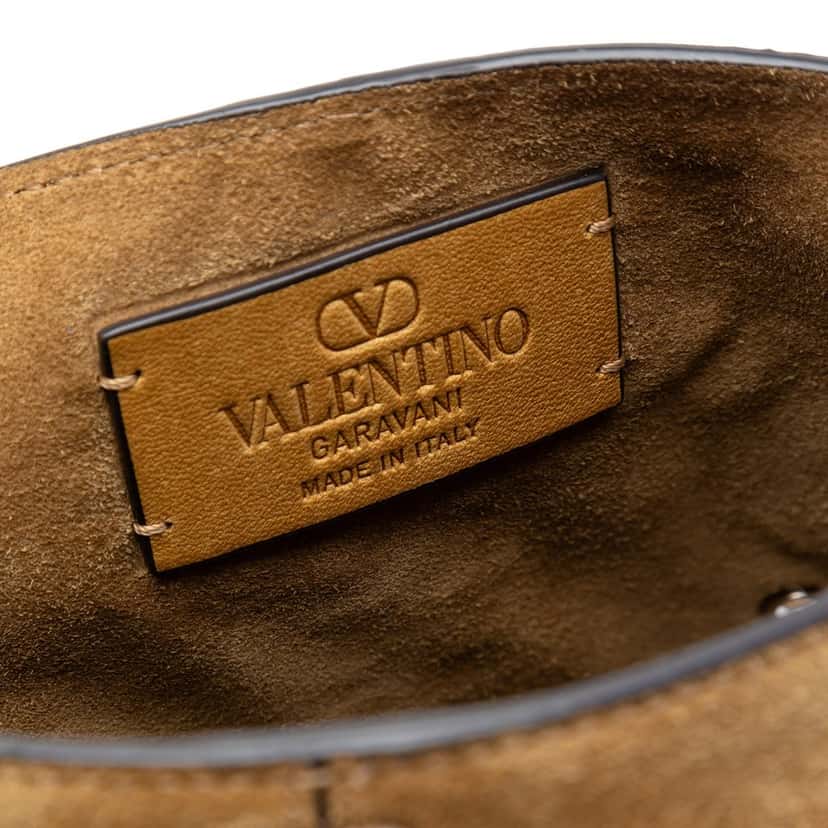 Valentino Suede Studded Nellcote Fringe Crossbody Brown Leather Very good condition - Box View