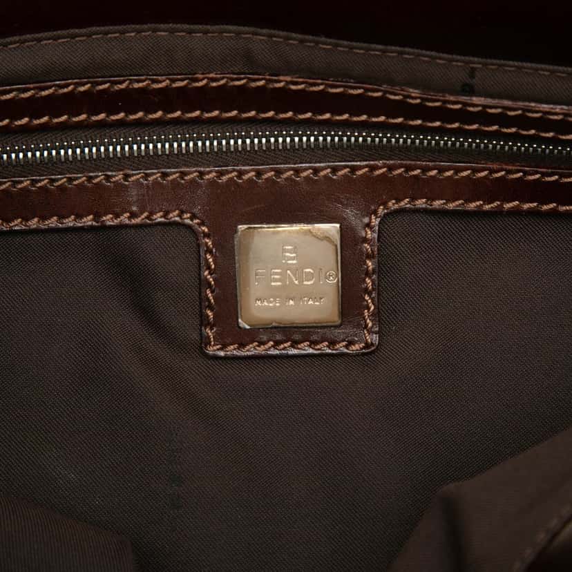 Fendi Zucca Canvas Metal Handle Tote Brown Very good condition - Box View