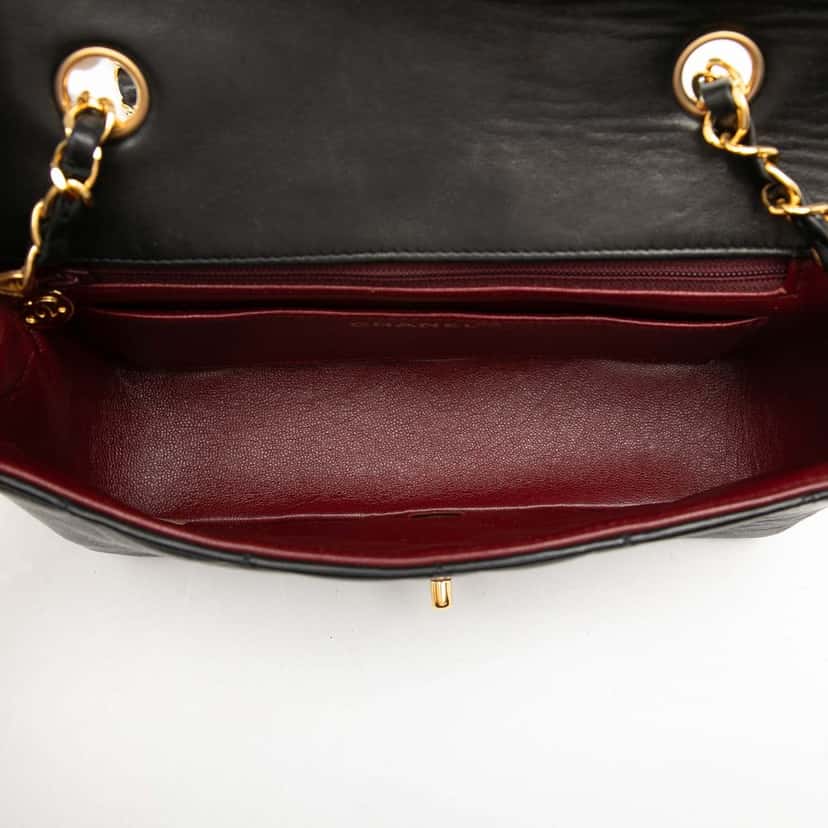 Chanel Small Lambskin Diana Flap Black Leather Very good condition - Model View