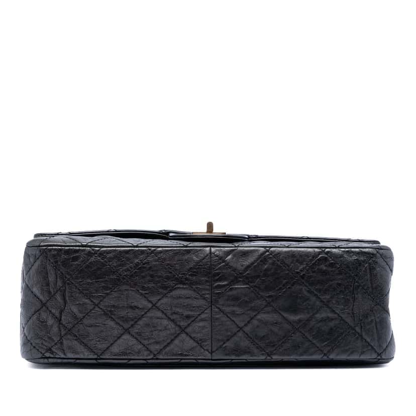 Chanel Quilted Aged Calfskin Reissue 2.55 Double Flap 227 Black Leather Very good condition - Inside View