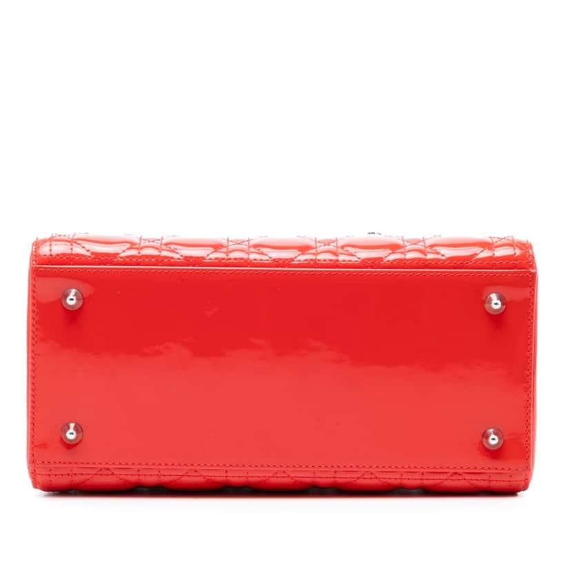 Dior Medium Patent Cannage Lady Dior Orange Leather Very good condition - Inside View