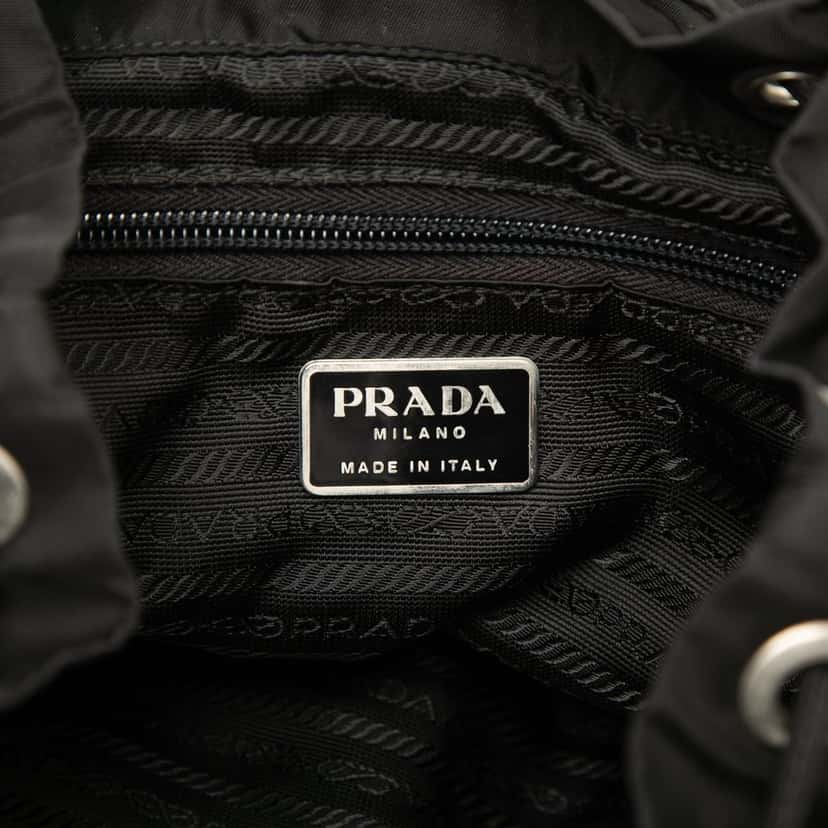 Prada Tessuto Drawstring Backpack Black Very good condition - Box View