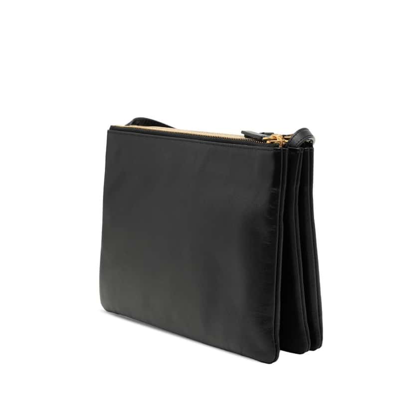 Celine Large Lambskin Trio Crossbody Black Leather Very good condition - Back View