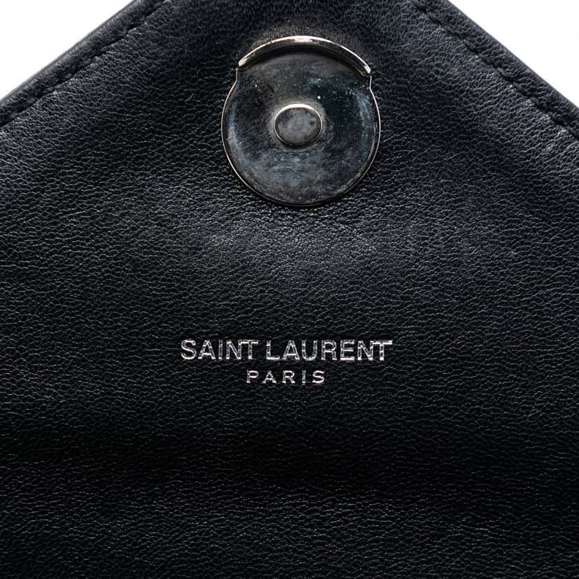 Saint Laurent Medium Chevron Sheepskin Monogram College Satchel Black Leather Very good condition - Box View