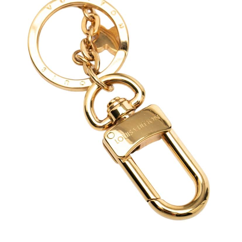 Louis Vuitton Gold Plated Monogram Blooming Flowers Bag Charm and Key Holder Gold Metal Very good condition - Inside View