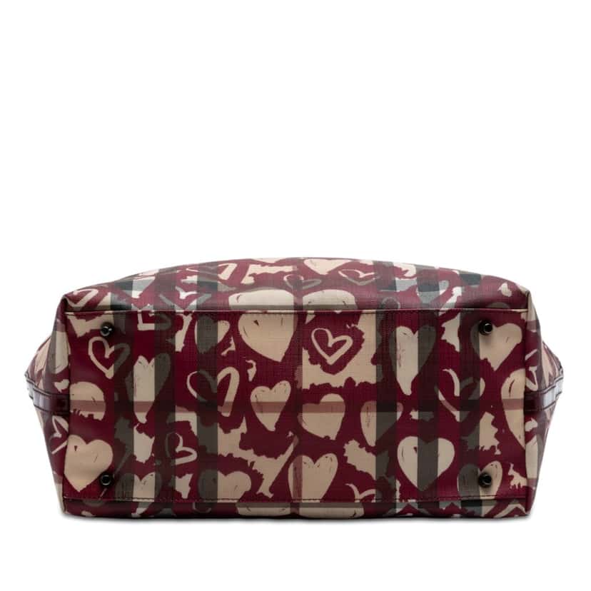 Burberry House Check Coated Canvas Hearts Gracie Tote Red Very good condition - Inside View