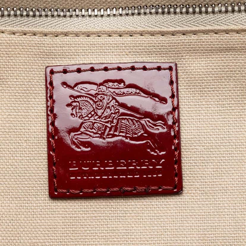 Burberry House Check Coated Canvas Hearts Gracie Tote Red Very good condition - Box View