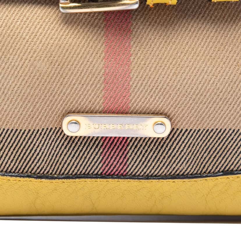 Burberry House Check Canvas Bridle Langford Crossbody Beige Very good condition - Box View