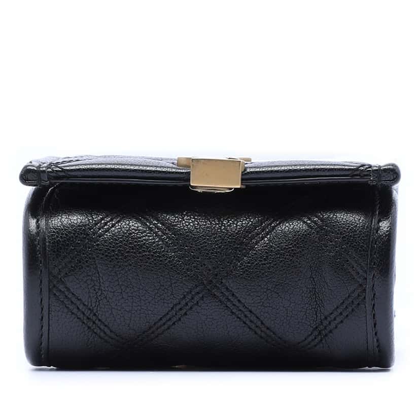 Saint Laurent Baby Quilted Lambskin Becky Belt Bag Black Leather Very good condition - Inside View