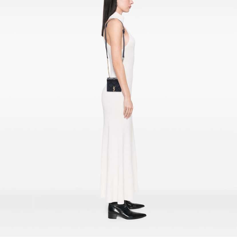 Saint Laurent Baby Quilted Lambskin Becky Belt Bag Black Leather Very good condition - Box View