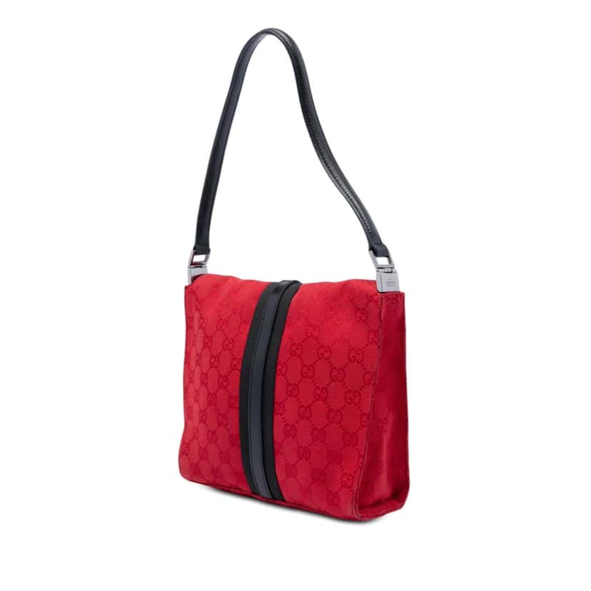 Gucci GG Canvas Jackie Shoulder Bag Red Very good condition - Back View