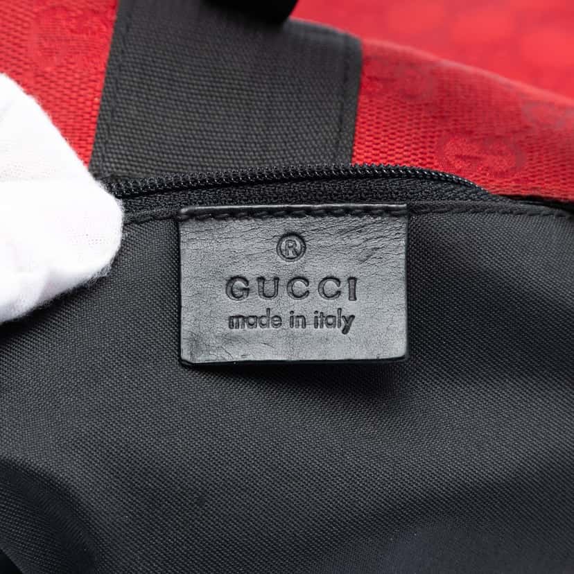 Gucci GG Canvas Jackie Shoulder Bag Red Very good condition - Box View