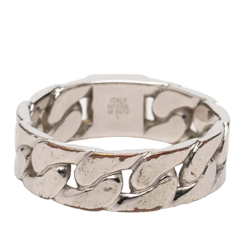 Louis Vuitton Brass Mosaic Chain Ring Silver Metal Very good condition - Inside View