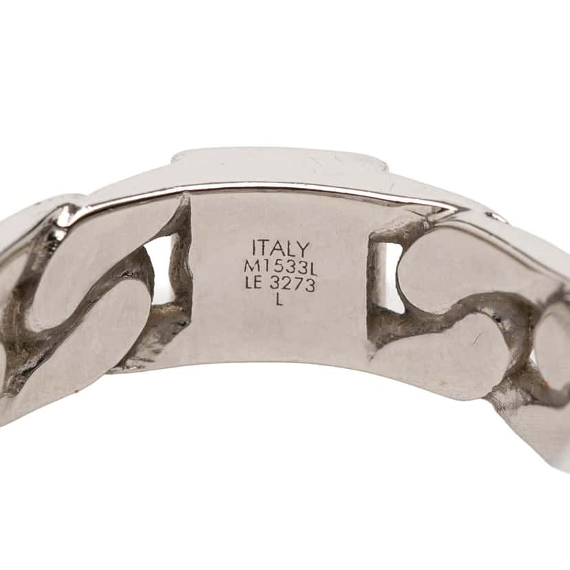 Louis Vuitton Brass Mosaic Chain Ring Silver Metal Very good condition - Model View