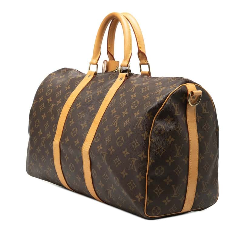 Louis Vuitton Monogram Keepall Bandouliere 45 Brown Very good condition - Back View