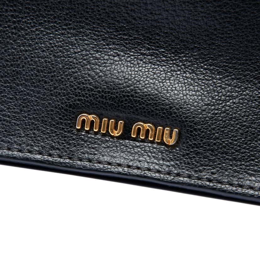 Miu Miu Goatskin Madras Crossbody Black Leather Very good condition - Box View