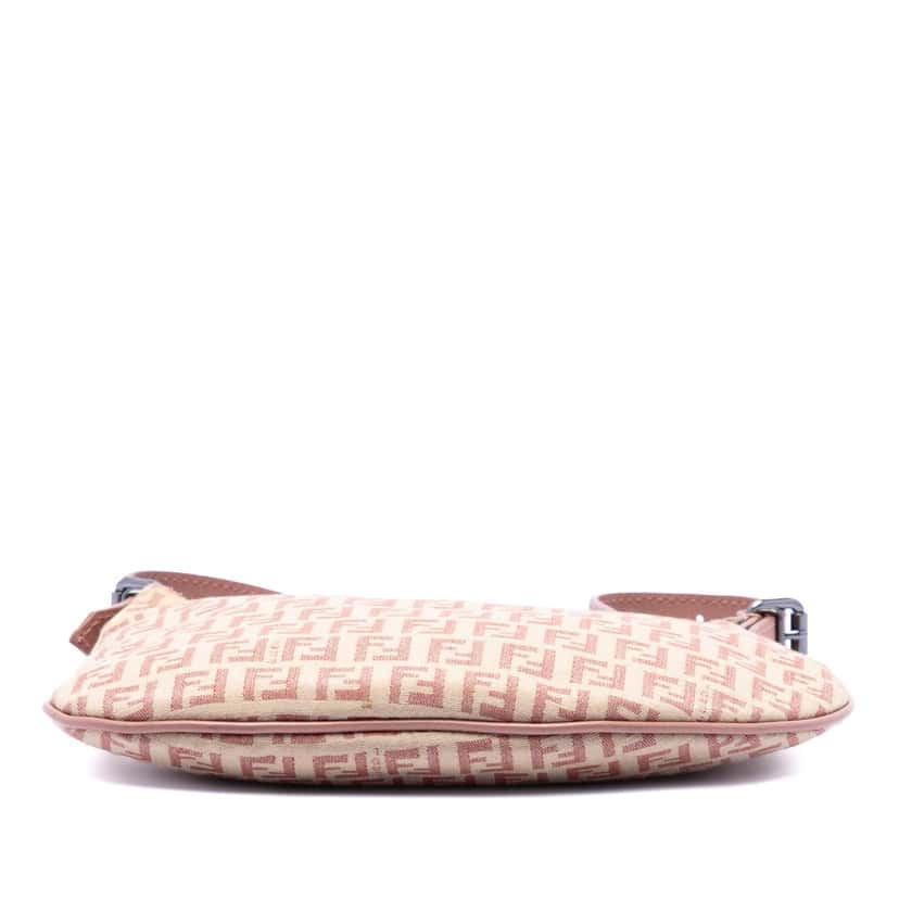 Fendi Zucchino Canvas Oyster Shoulder Bag Beige Very good condition - Inside View