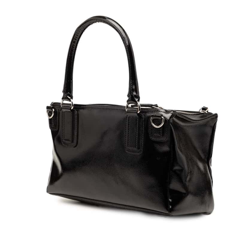 Givenchy Medium Textured Patent Pandora Satchel Black Leather Very good condition - Back View