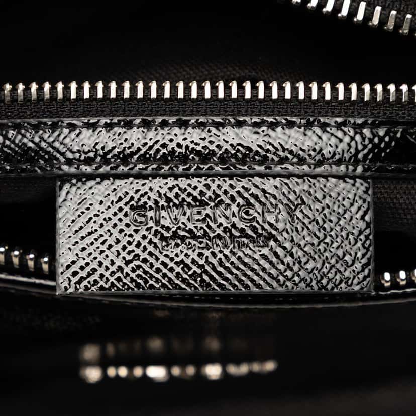 Givenchy Medium Textured Patent Pandora Satchel Black Leather Very good condition - Box View