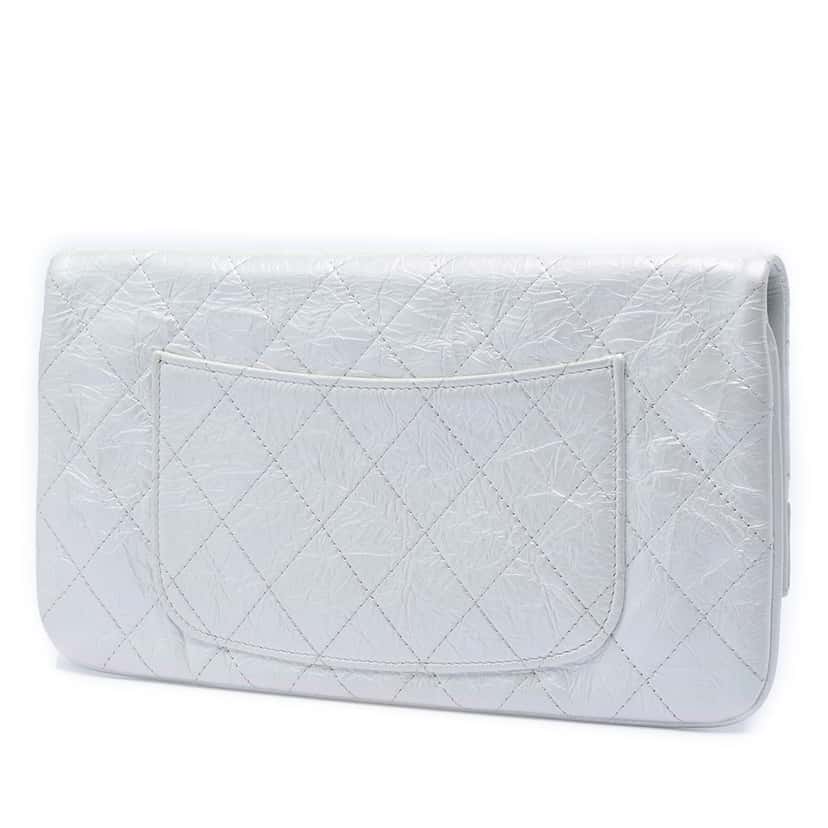 Chanel Iridescent Aged Calfskin 31 Clutch White Leather Very good condition - Back View