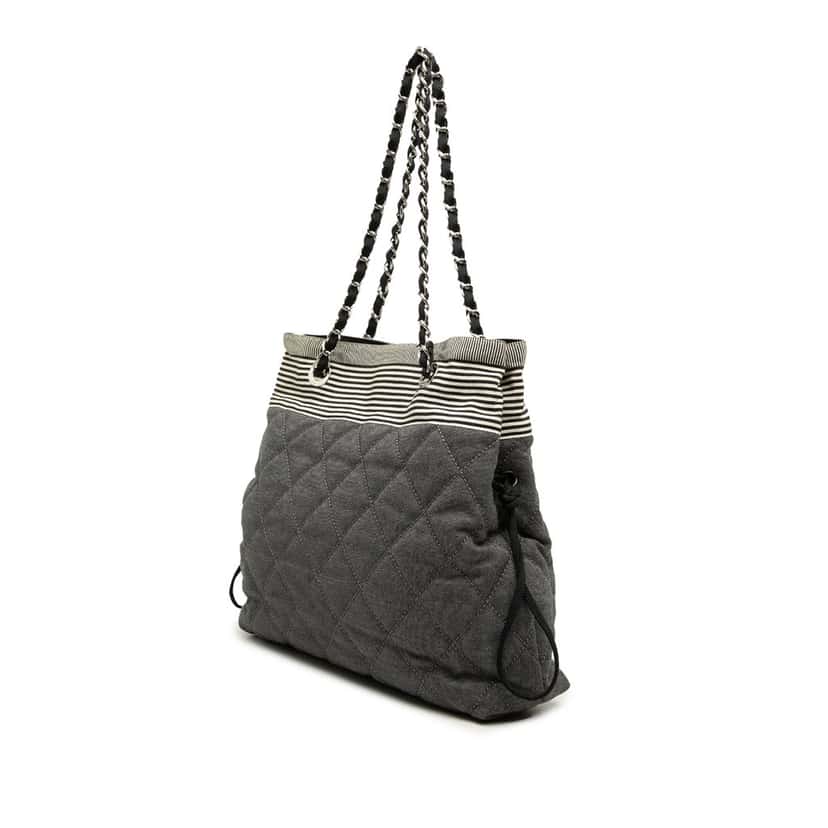 Chanel Medium Quilted Denim Bon Bon Tote Other Very good condition - Back View