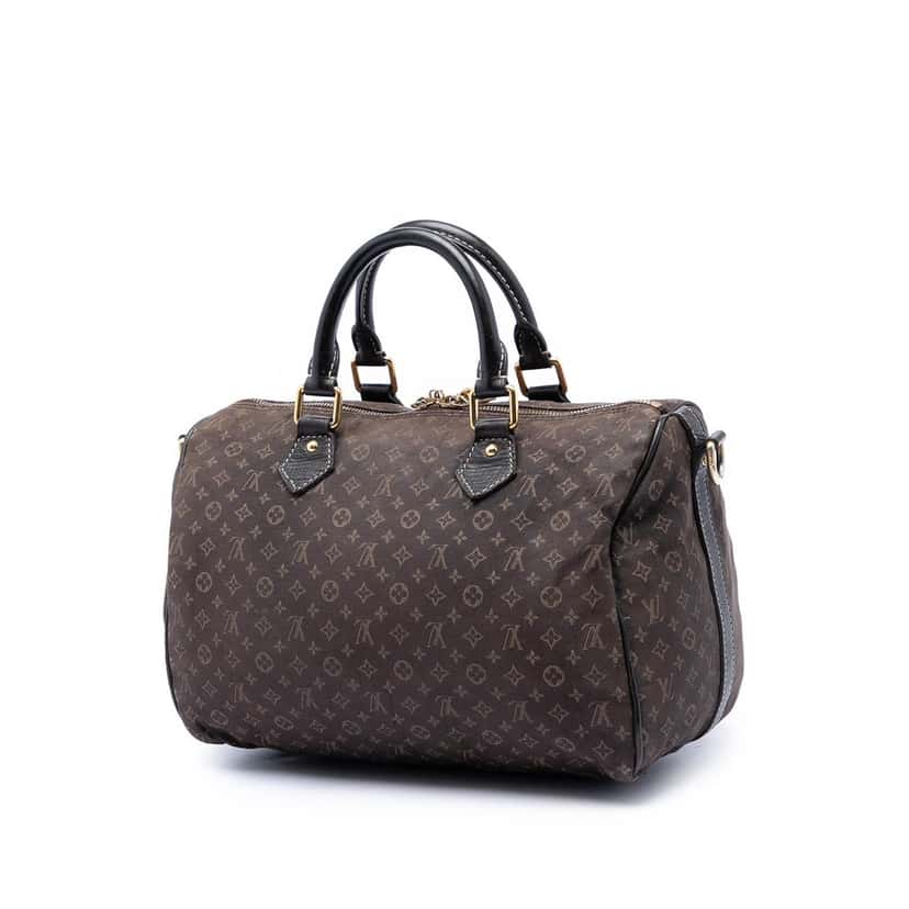 Louis Vuitton Monogram Mini Lin Speedy Bandouliere 30 Brown Very good condition - Back View