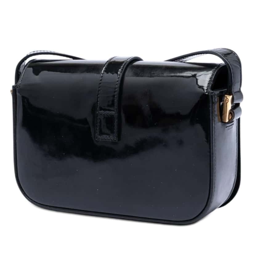 Saint Laurent Small Patent Monogram Universite Bag Black Leather Very good condition - Back View