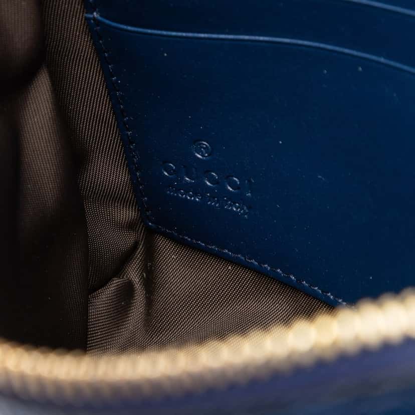 Gucci Guccissima Chain Pochette Blue Leather Very good condition - Box View