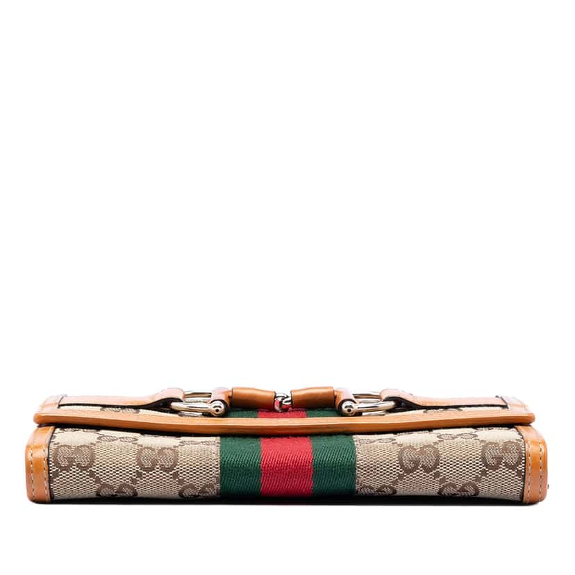 Gucci GG Canvas Web Horsebit Wallet on Chain Beige Very good condition - Inside View
