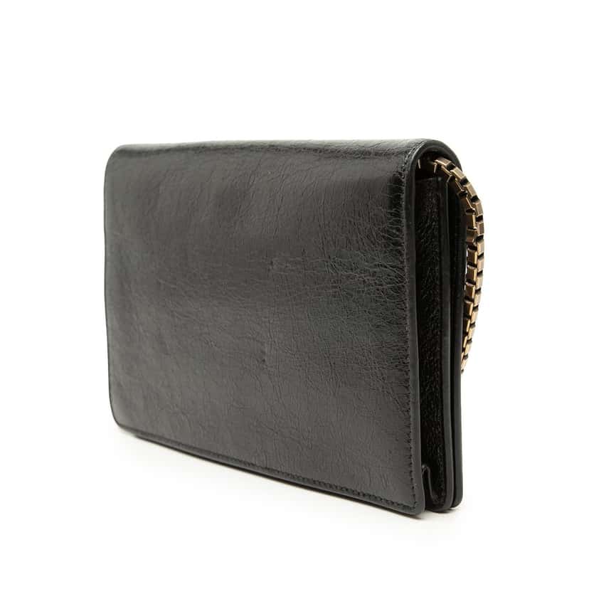 Balenciaga Lambskin Motocross Giant 12 Wallet on Chain Black Leather Very good condition - Back View