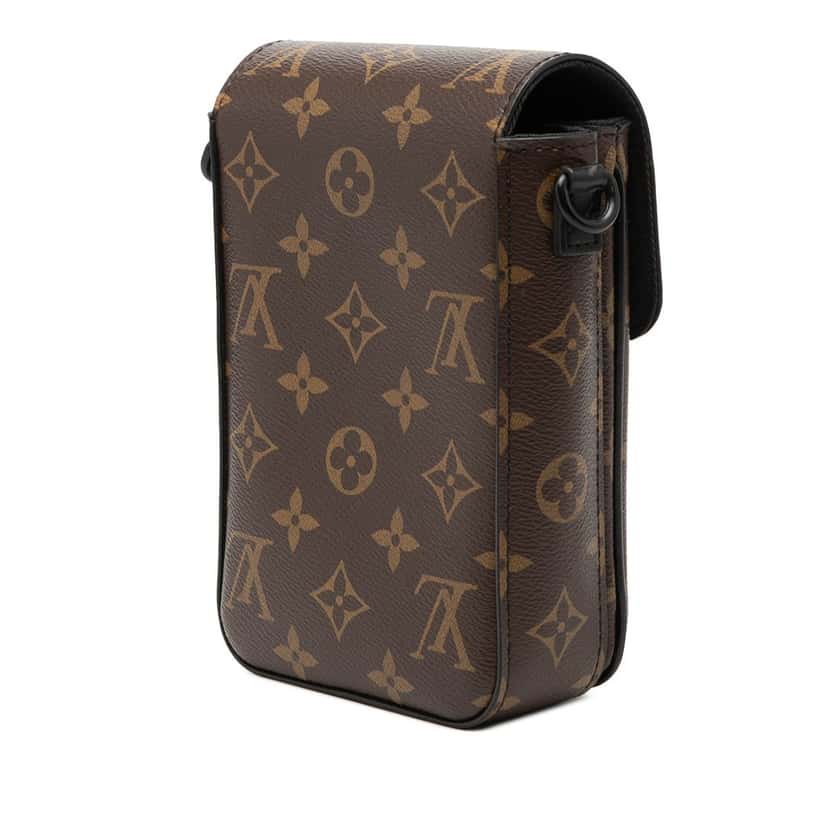 Louis Vuitton Monogram Macassar S Lock Vertical Wearable Crossbody Brown Very good condition - Back View
