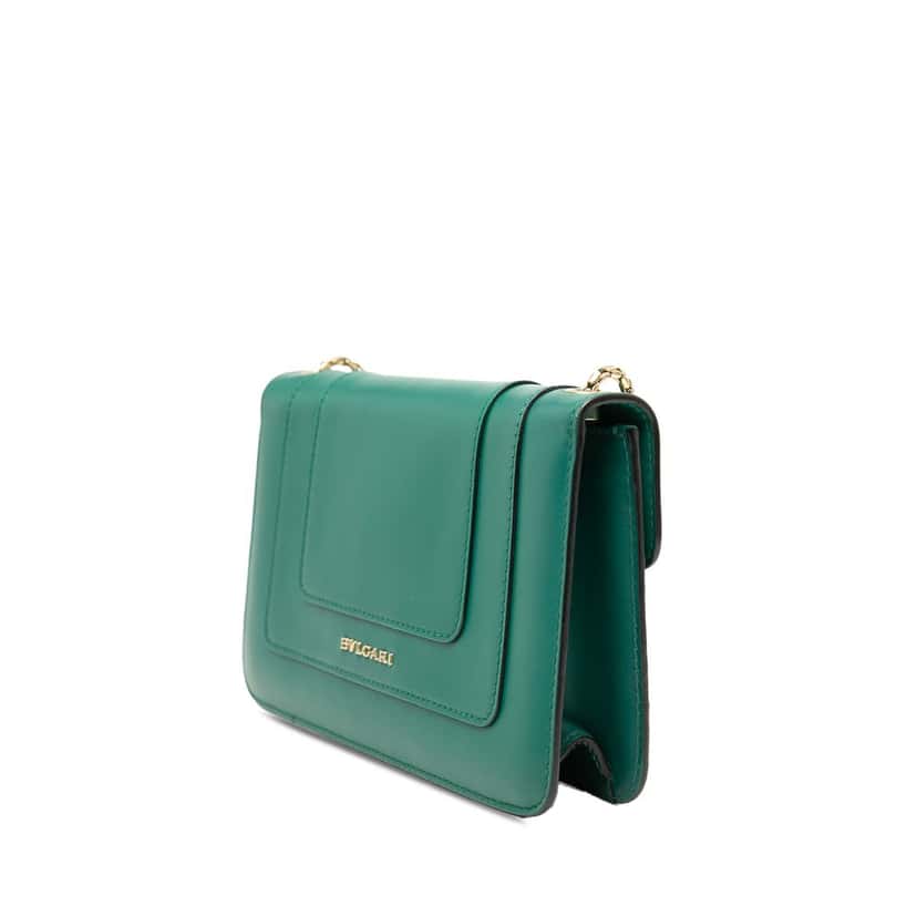 Bvlgari Leather Serpenti Forever Crossbody Green Leather Very good condition - Back View