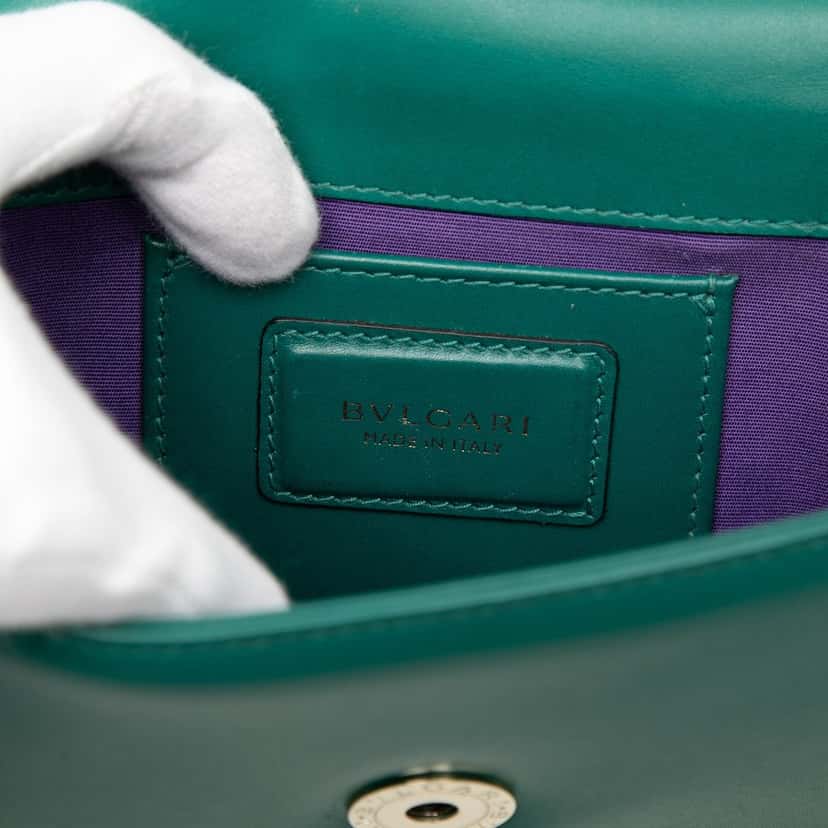 Bvlgari Leather Serpenti Forever Crossbody Green Leather Very good condition - Box View