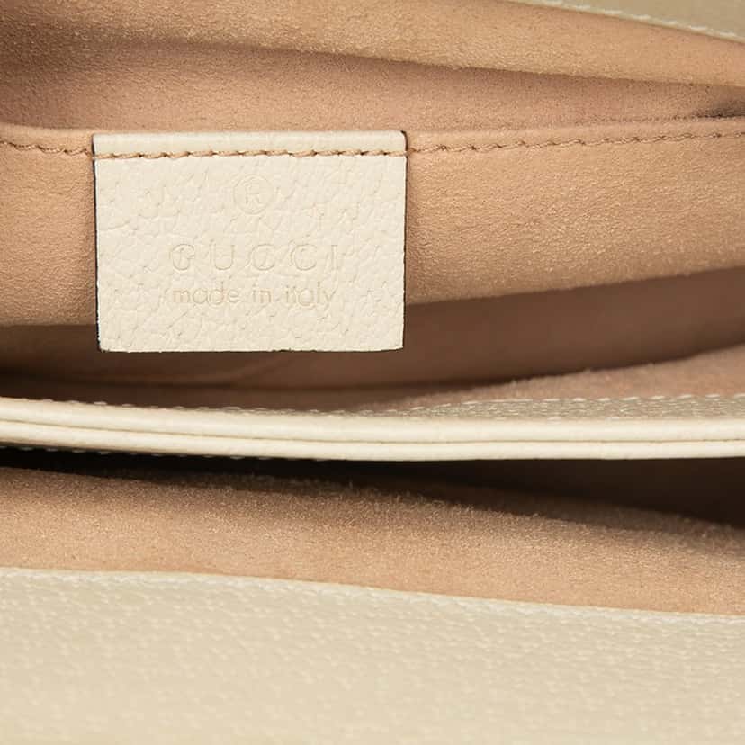 Gucci Small Calfskin Web Ophidia Chain Crossbody White Leather Very good condition - Box View