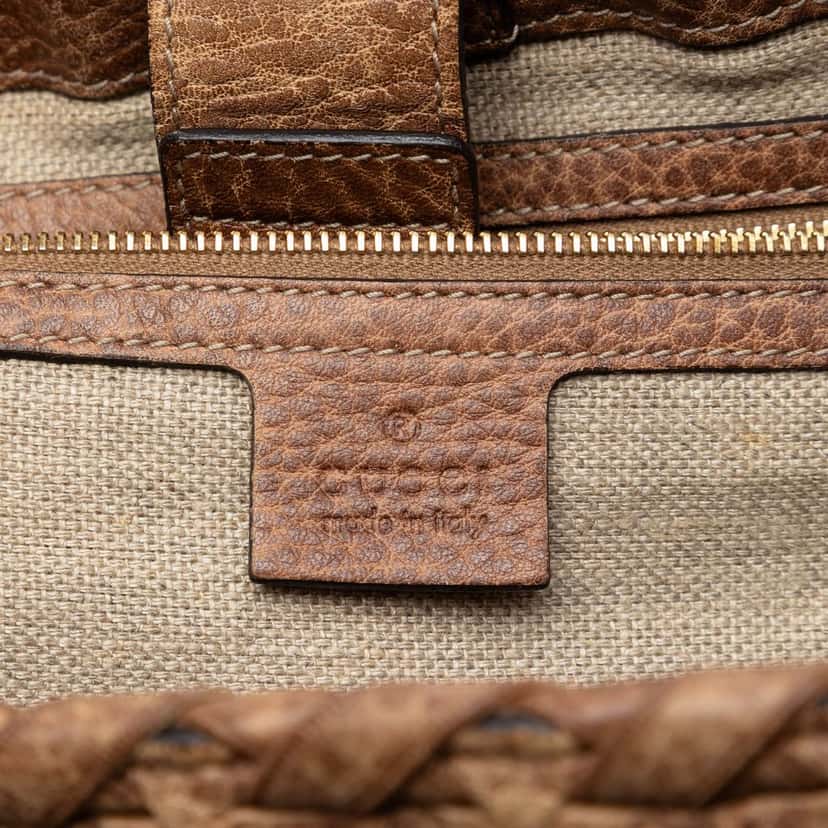 Gucci Medium Guccissima Bamboo Tassel Tote Brown Leather Very good condition - Box View