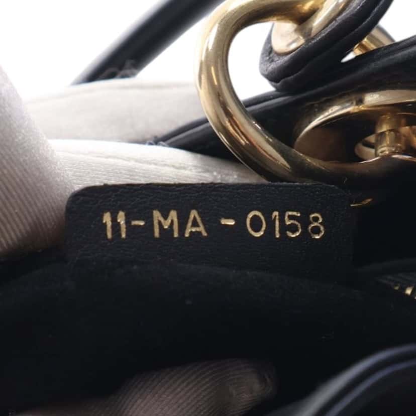Dior Mini Lambskin Embroidered Sequin Astrology Lady Dior Black Leather Very good condition - Model View